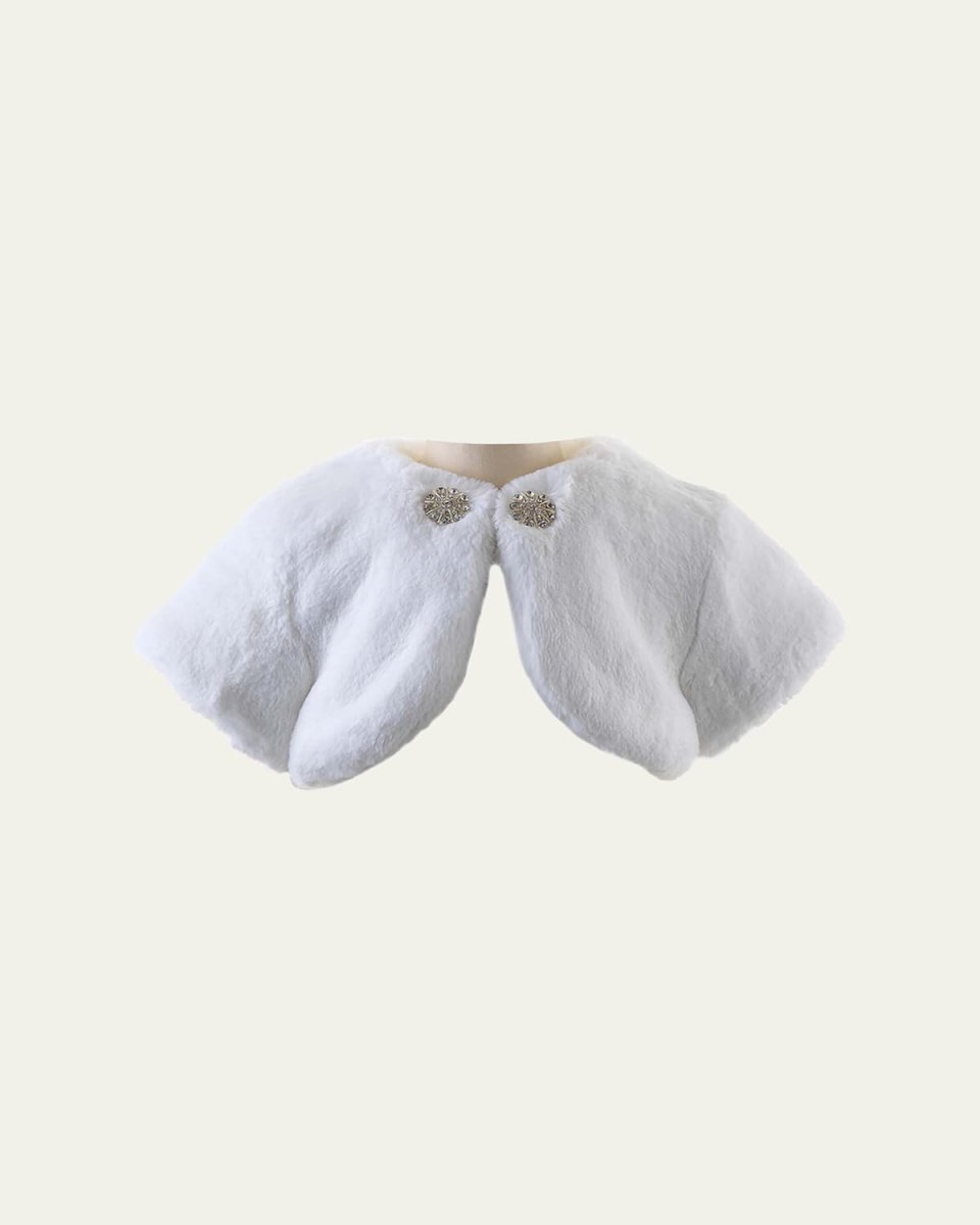 Girl's Diamante Faux Fur Bolero, Size 2-14